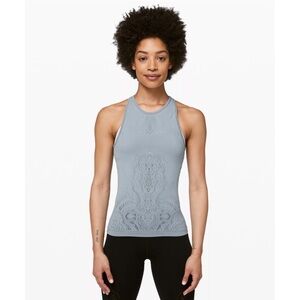 Lululemon | Reveal Tank *Zen Expression Size 8 Chambray Blue Grey